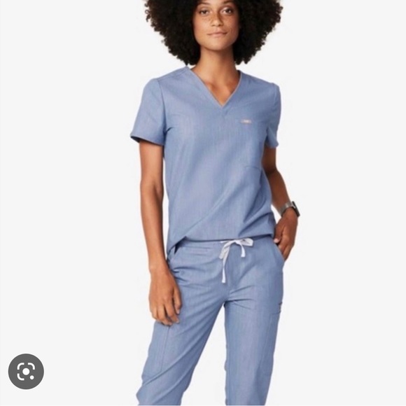 FIGS Scrubs Yola Skinny Scrub Pants Size Small Petite in Heather Indigo - Picture 1 of 3